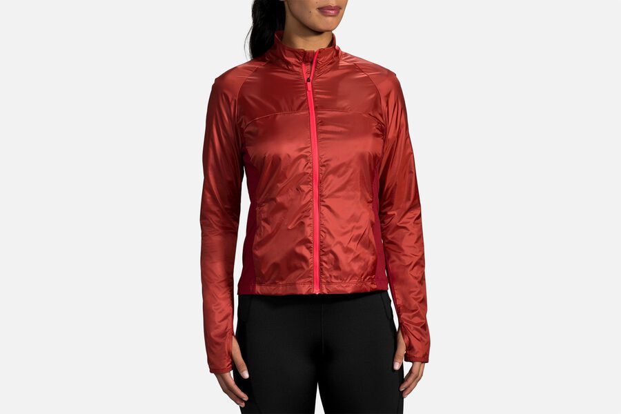 Womens Brooks Fusion Hybrid Outerwear Rosewood/Beet | 043172-JNT